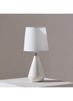 Home Box مصباح طاولة سيراميك سيجا مع منفذ طاقة يو اس بي و3 ألوان للضوء 14 x 35 x 14 سم  - Image 2