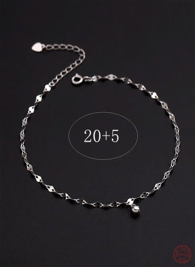 DAEVO A 925 silver transfer bead ankle chain with a free packaging box, fashionable, exquisite, dating, gift giving, and versatile temperament for girls - Image 4