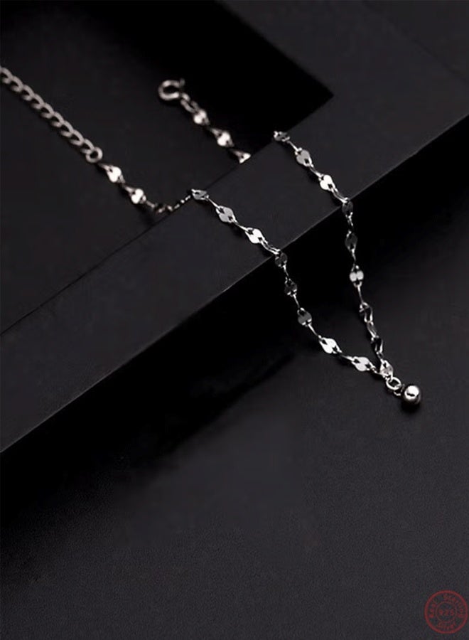 DAEVO A 925 silver transfer bead ankle chain with a free packaging box, fashionable, exquisite, dating, gift giving, and versatile temperament for girls - Image 3