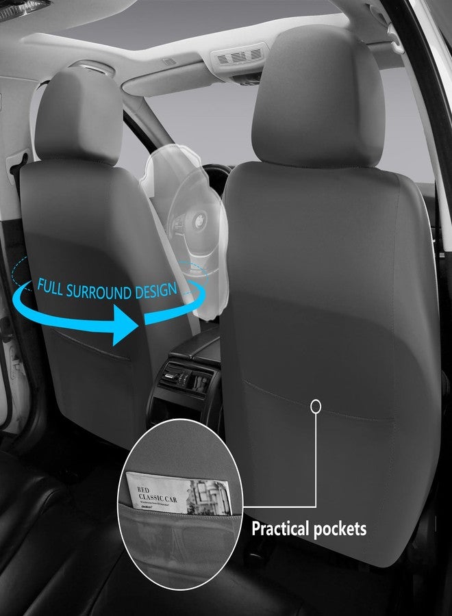 WENNFOUR Car Seat Covers Full Set,Luxury Leather Seat Covers for Cars,Universal Waterproof Interior Seat Covers, Automotive Car Seat Cover for Most Vehicles,Truck,SUV Grey - Image 3