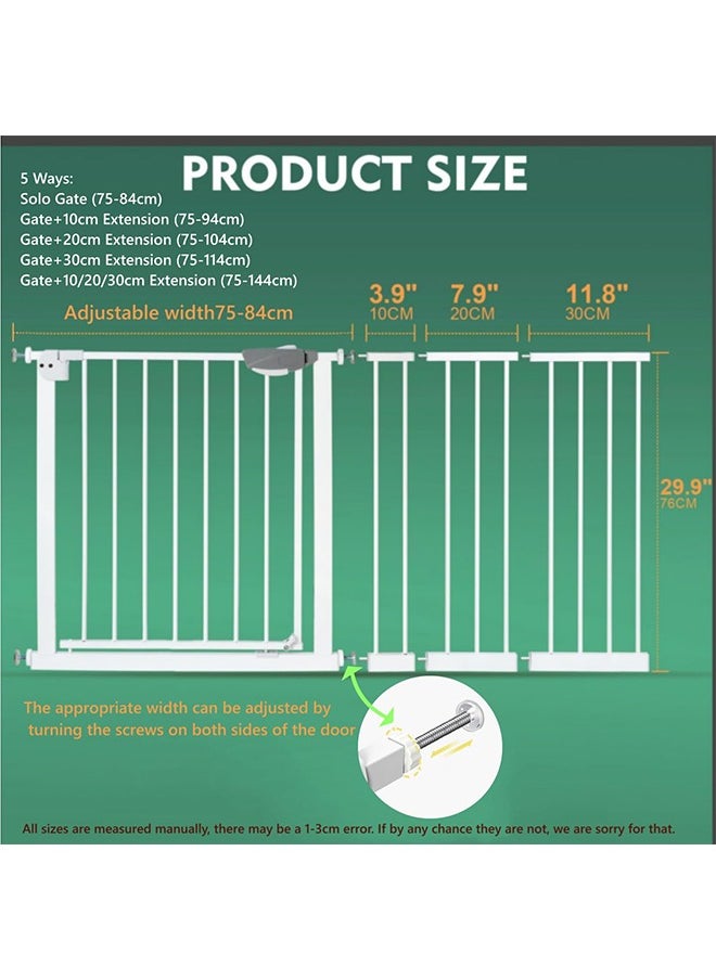 JCB CHIC Safety Gate Baby Gate, Auto Close Indoor Safety Gates For Doorway Hallway And Stair Use, Safety Gate Height 75-114cm  - Image 2