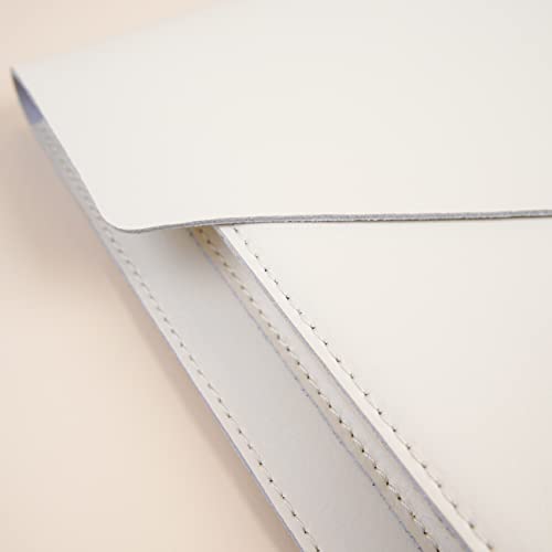 Benfan Leather Laptop Sleeve 13 Inch Compatible for 2024 13inch MacBook Air A3113 M3,13 MacBook Pro M2, Surface Pro 3 4 5 6 7, Dell XPS 13 Color White - Image 5