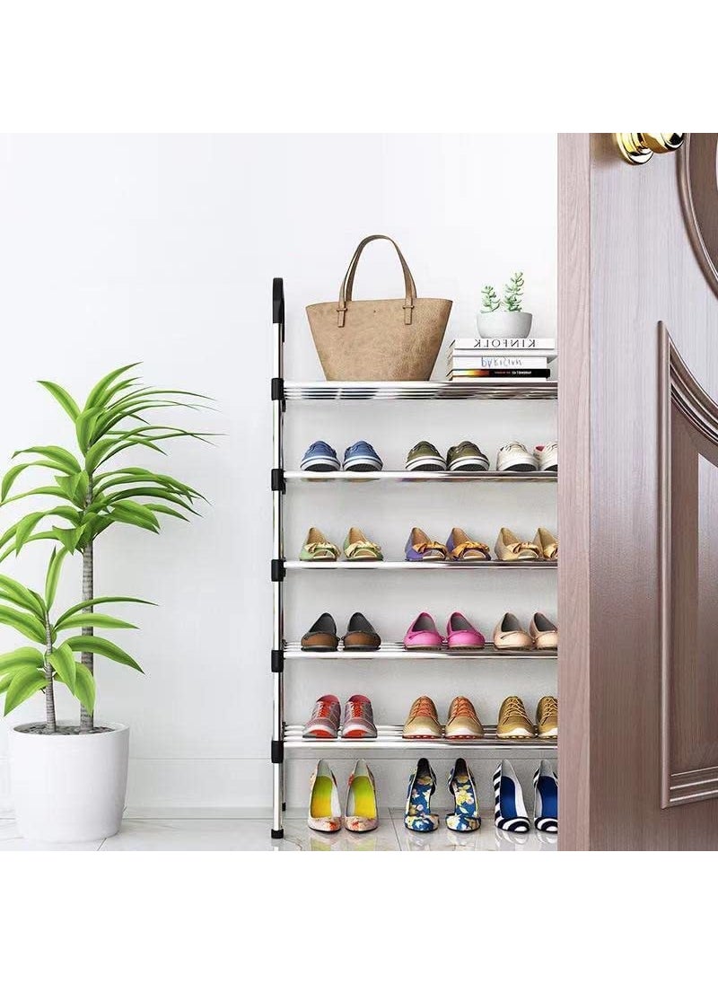 TONSYL TONSYL Small 5 Tiers Metal Shoe Rack Shoe Stand Storage Organizer Shoe Cabinet Durable Portable Stackable Rack Shoe Space Saving RackWall Bench Rack Slipper Stand For Home  - Image 3