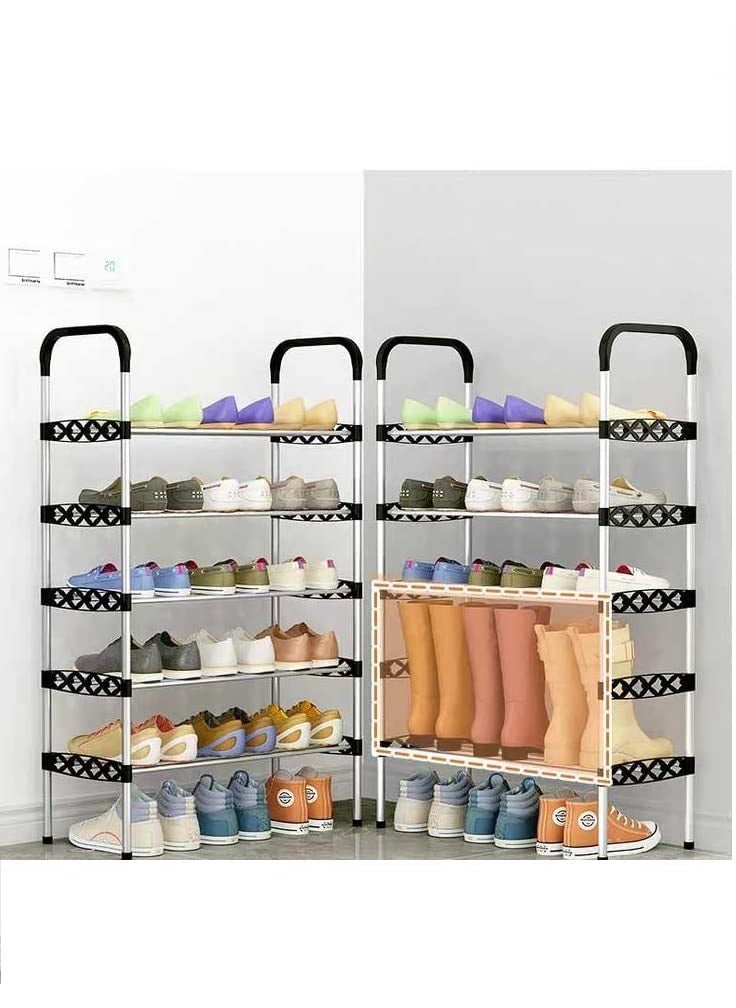 TONSYL TONSYL Small 5 Tiers Metal Shoe Rack Shoe Stand Storage Organizer Shoe Cabinet Durable Portable Stackable Rack Shoe Space Saving RackWall Bench Rack Slipper Stand For Home  - Image 2