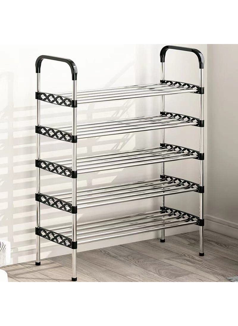 TONSYL TONSYL Small 5 Tiers Metal Shoe Rack Shoe Stand Storage Organizer Shoe Cabinet Durable Portable Stackable Rack Shoe Space Saving RackWall Bench Rack Slipper Stand For Home  - Image 1