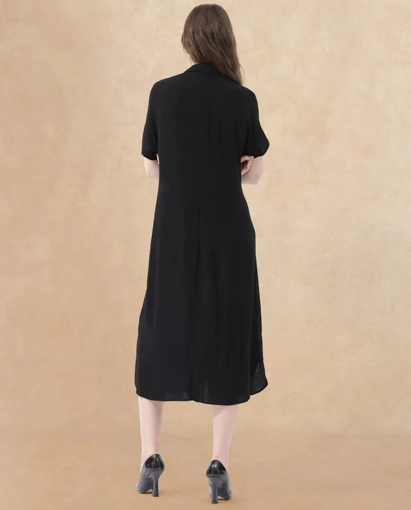 Rareism Women's Front Knot Midi Dress