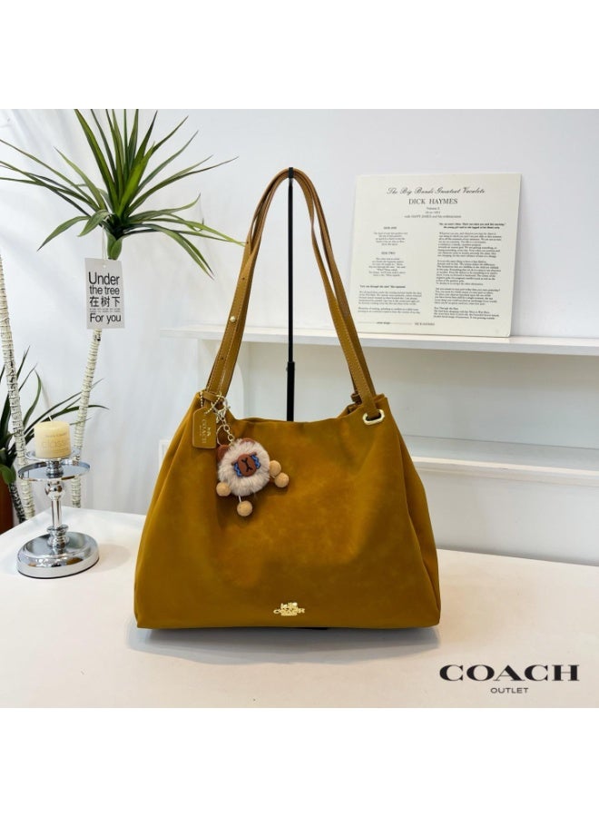 coachoutlet Ginger yellow suede shoulder bag, crossbody bag, camera bag - Image 1