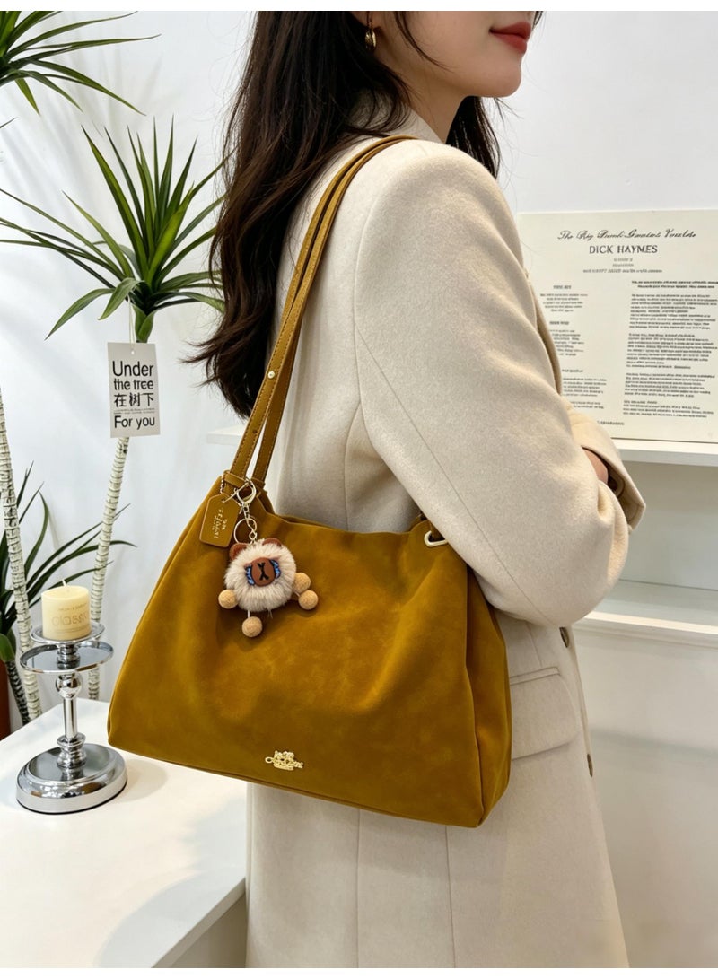 coachoutlet Ginger yellow suede shoulder bag, crossbody bag, camera bag - Image 2