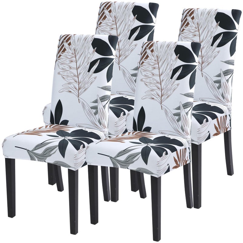 SearchI Dining Room Chair Covers Slipcovers Set of 4 Spandex Super Fit Stretch Removable Washable Kitchen Parsons Chair Covers Protector for Dining RoomHotelCeremonyFlower Pattern11