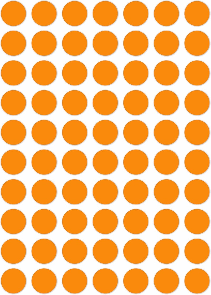 PARLAIM 1050 3/4" Round Color Coding Circle Dot Label Stickers, 15 Sheets, 0.75 inch Fluorescent Orange - Image 1
