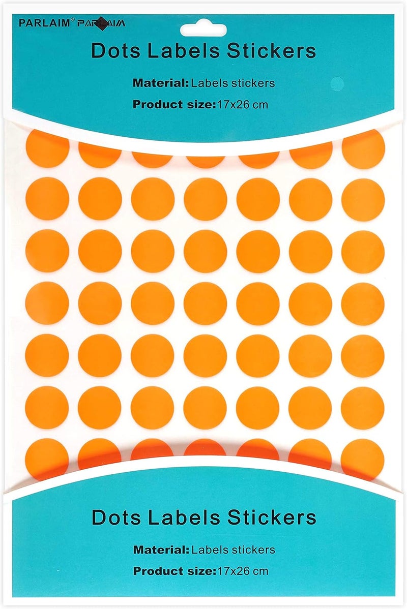 PARLAIM 1050 3/4" Round Color Coding Circle Dot Label Stickers, 15 Sheets, 0.75 inch Fluorescent Orange - Image 2
