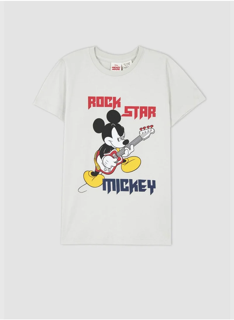 DeFacto Regular Fit Short Sleeve Mickey Mouse Print Pyjama Set