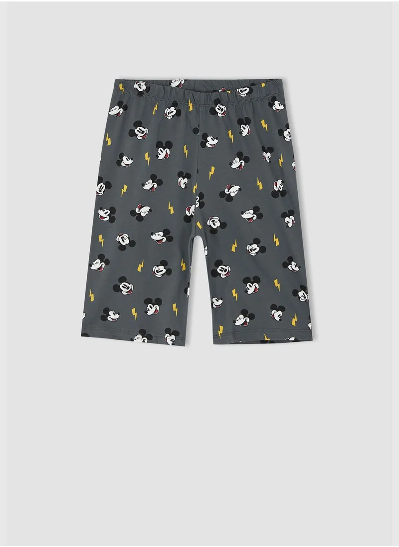 DeFacto Regular Fit Short Sleeve Mickey Mouse Print Pyjama Set
