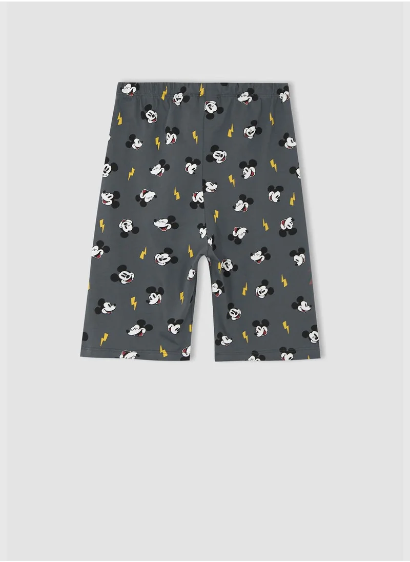 DeFacto Regular Fit Short Sleeve Mickey Mouse Print Pyjama Set
