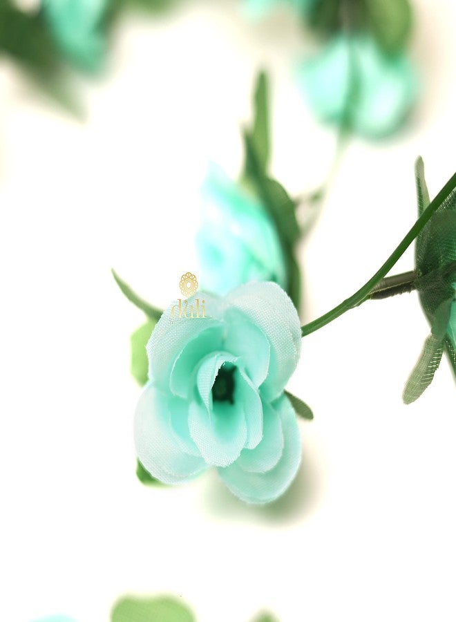 DULI Silk 1 Pack Fake Rose Vine Flowers Plants Artificial Flower Hanging Rose Ivy Garland 8ft. Home Wedding Party Office Garden Craft Art Décor (SmallRoseCreeper: Blue) - Image 5