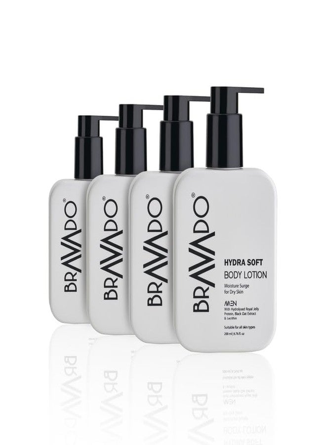 برافادو لوشن الجسم براڤادو هيدرا سوفت مع عامل حماية من الشمس ٢٠٠ مل (عبوة من ٤) | لوشن للجسم فائق الترطيب | حماية من الشمس | خفيف الوزن، غير دهني | ترطيب يدوم طويلاً للرجال - Image 1