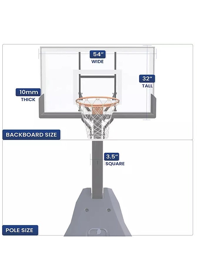 Generic ZY-029B Official 54” Portable Basketball Hoop With Polycarbonate Backboard  - Image 3