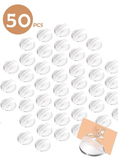 Lemon 50 Pcs Card Stand, Translucent Place Card Holders Card Stands Acrylic Plastic Game Card Holders for Parties, Conferences, Weddings, Table Number Stand  - Image 1