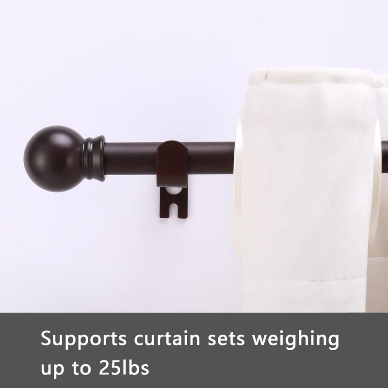 GXOACKJ Curtain Rods for windows 32-48 inch, 5/8 inch Decorative Brown Splicing Heavy Duty Metal Curtain Rod set with Brackets - Image 2