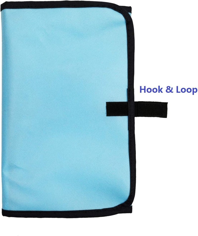 ANIZER Travel Foldable Jewelry Rolls Bag Hanging Jewelry Organizer with 9 Zippered Clear Pockets Storage Pouch with Rotatable Hanger (BLUE) - Image 5