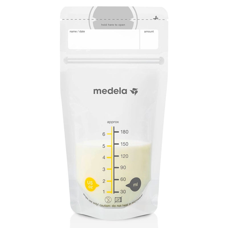 Medela Breastmilk Storage Bags, 200 Count, Ready to Use Breast Milk Storing Bags for Breastfeeding, Self Standing Bag, Space Saving Flat Profile, Hygienically Pre-Sealed, 6 Ounce - Image 1