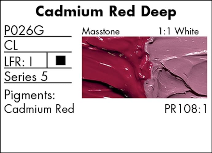 Grumbacher Pre-Tested Oil Paint, 37ml/1.25 Ounce, Cadmium Red Deep (P026G) - Image 3
