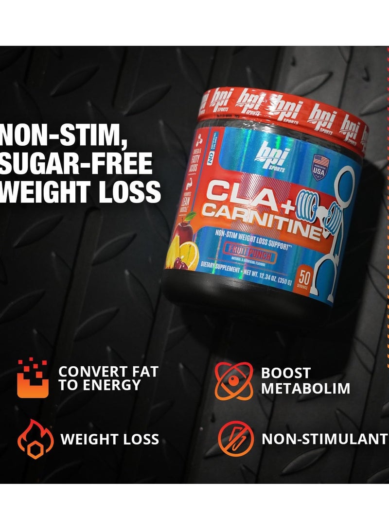 BPI SPORTS CLA+ Carnitine Non-Stimulant Weight Loss Supplement - Fruit Punch - (50 Servings) - Image 3