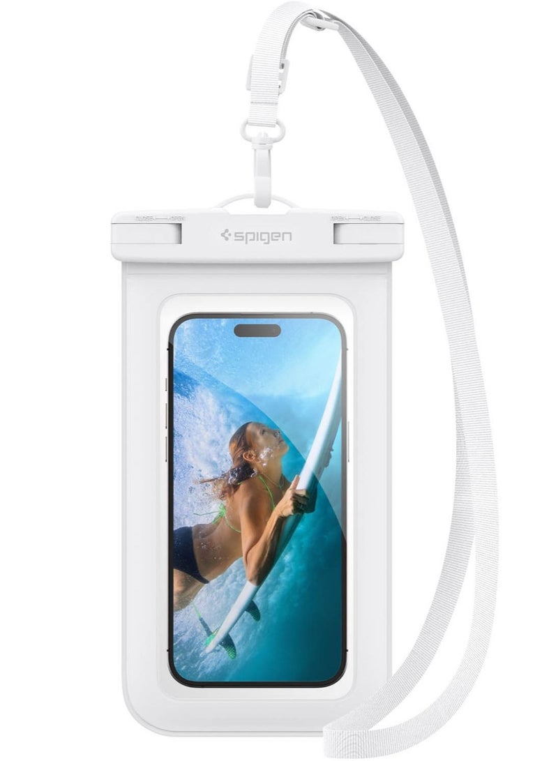 Spigen Universal Waterproof Phone case [1 Pack] IPX8 Pouch A601 Compatible with iPhone, Samsung Galaxy and Smartphone Up to 7 inches - White - Image 1