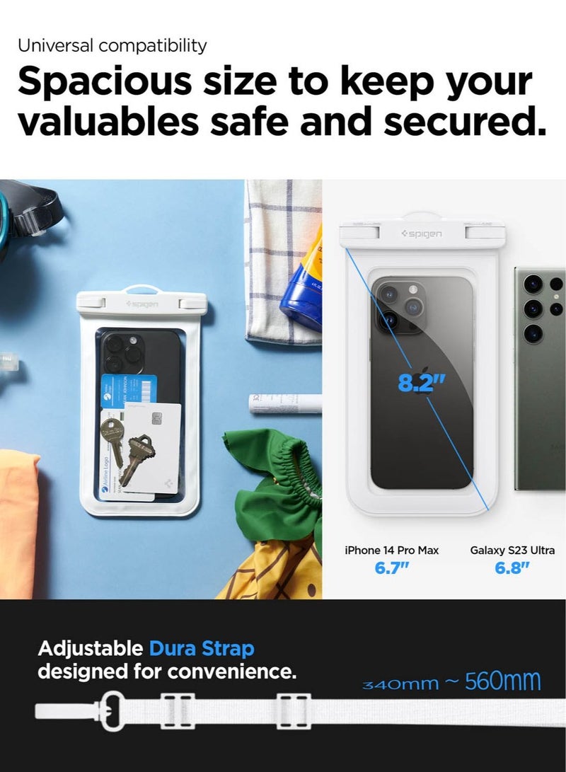 Spigen Universal Waterproof Phone case [1 Pack] IPX8 Pouch A601 Compatible with iPhone, Samsung Galaxy and Smartphone Up to 7 inches - White - Image 5