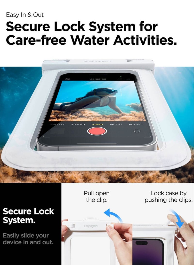 Spigen Universal Waterproof Phone case [1 Pack] IPX8 Pouch A601 Compatible with iPhone, Samsung Galaxy and Smartphone Up to 7 inches - White - Image 2