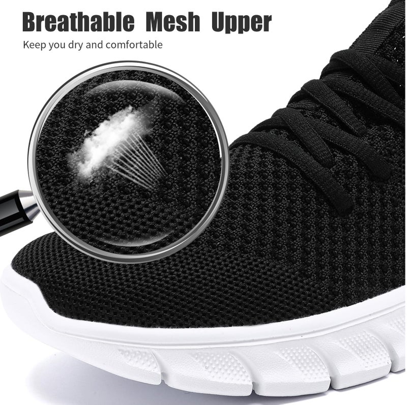 YRLTYO Mens Running Shoes Tennis Walking Gym Shoes Athletic Slip On Breathable Lightweight Non Slip Sport Workout Casual Fashion Sneaker Black Size 12 - Image 4