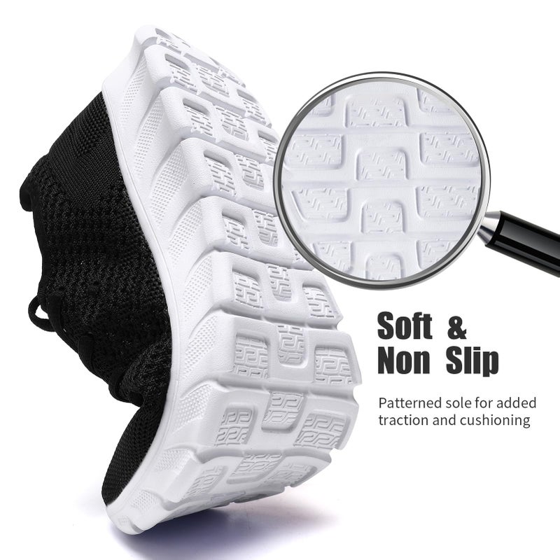 YRLTYO Mens Running Shoes Tennis Walking Gym Shoes Athletic Slip On Breathable Lightweight Non Slip Sport Workout Casual Fashion Sneaker Black Size 12 - Image 5
