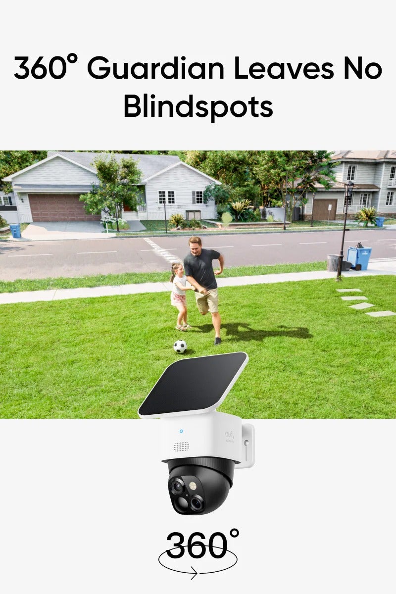 eufy Security SoloCam S340, Solar Security Camera, Wireless Outdoor Camera, 360° Pan & Tilt Surveillance, No Blind Spots, 2.4 GHz Wi-Fi, No Monthly Fee, HomeBase S380 Compatible - Image 4