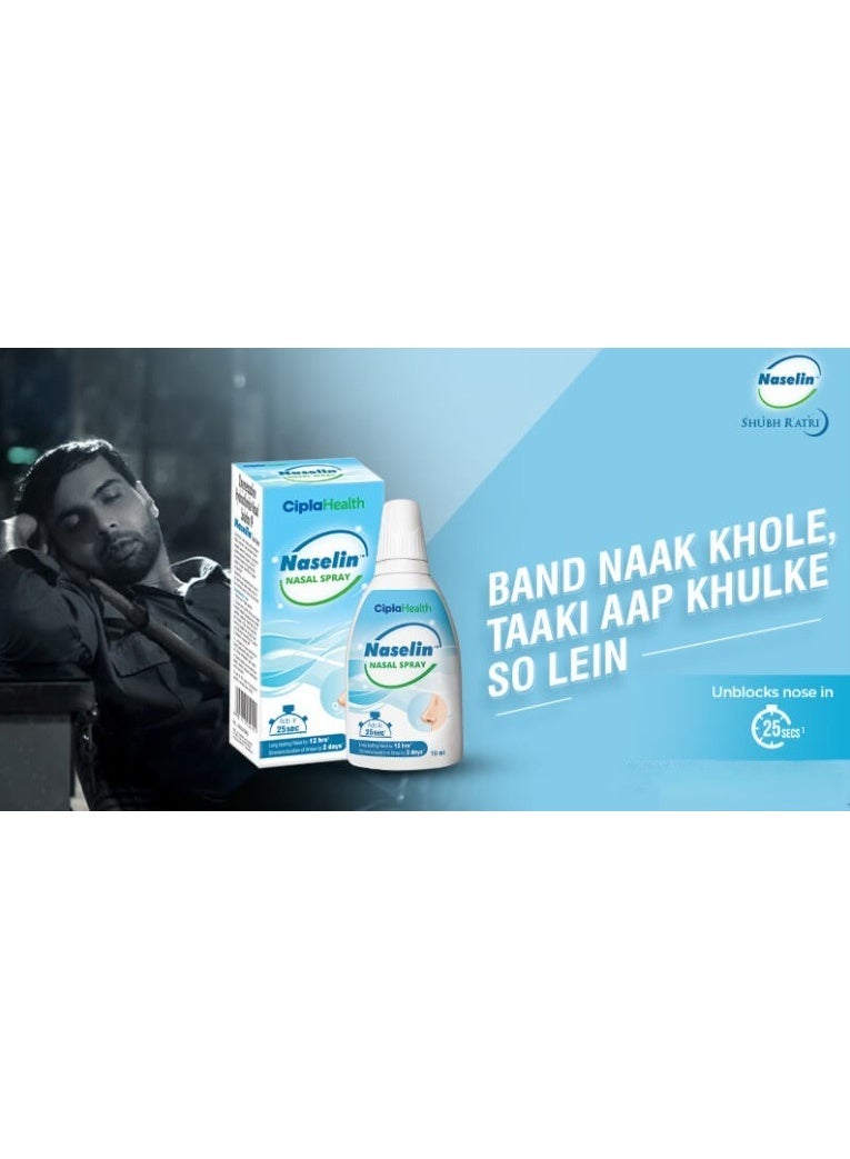 Cipla Naselin Nasal Spray – Gentle Saline Relief for Nasal Dryness & Congestion, 10 ml - Image 4