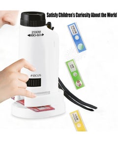 Generic Mini Microscope for Kids, Portable Handheld Microscope for Kids, Supports Multiple Switching Magnifications, with 12pcs Microscope Slides, for Learning, Education and Exploring  - Image 2