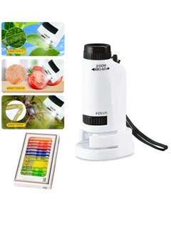 Generic Mini Microscope for Kids, Portable Handheld Microscope for Kids, Supports Multiple Switching Magnifications, with 12pcs Microscope Slides, for Learning, Education and Exploring  - Image 1