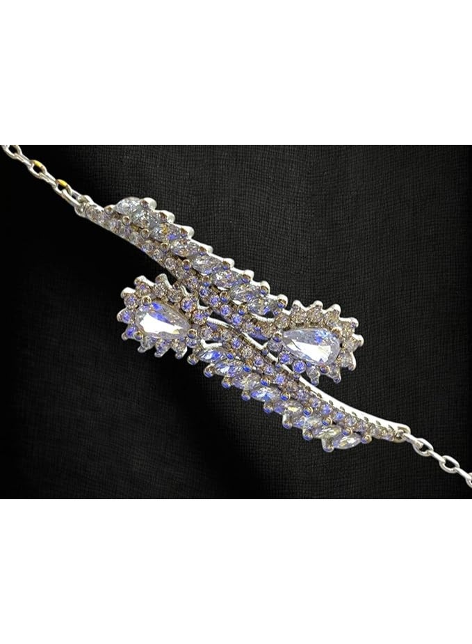 A high-quality women's bracelet crafted from 925 Swiss sterling silver and plated with white gold, known globally as "The Queen's Secret." - Image 1