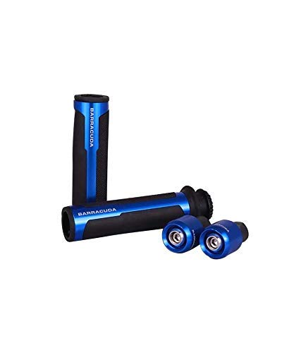 OBEROI'S TRADERS Barracuda Handle Grip with Metal Handlebar Ends with Aluminum Insert for Bikes Handle Bar Grip Universal for Bike (Pack of 2) (Blue) - Image 2