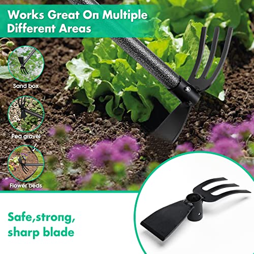 Lilyvane Hoe Garden Tool,45 Inch Long Garden Hoe and Cultivator, Garden Hand Tiller with Long Handle,Heavy Duty Garden Tools Hoe Cultivator for Gardening,Weeding, Tilling,Lossening Soil,Planting - Image 5