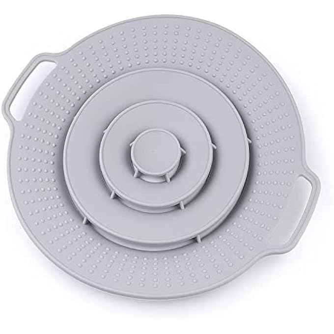 QTECLOR غطاء وعاء مانع للانسكاب، غطاء سميك من السيليكون لمنع الانسكاب، غطاء آمن غذائيًا معتمد من إدارة الغذاء والدواء الأمريكية للأواني والمقالي، خالٍ من مادة BPA، غطاء وعاء فوري يناسب الفتحات التي يتراوح قطرها من 8 إلى 115 بوصة - Image 1