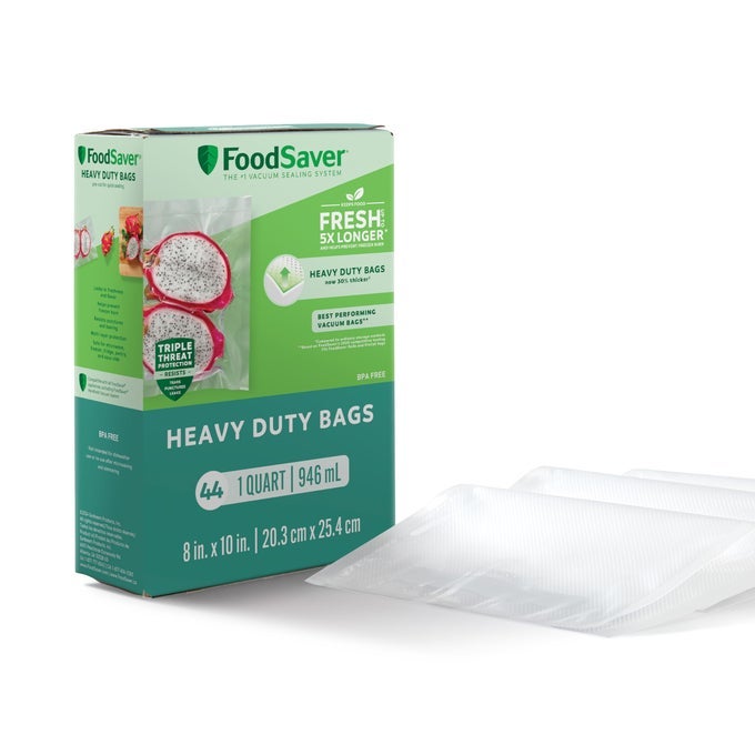 HEAVY DUTY QUART VACUUM SEAL BAGS 44 PACK WITH 30 EXTRA THICKNESS COMPATIBLE WITH ALL APPLIANCES