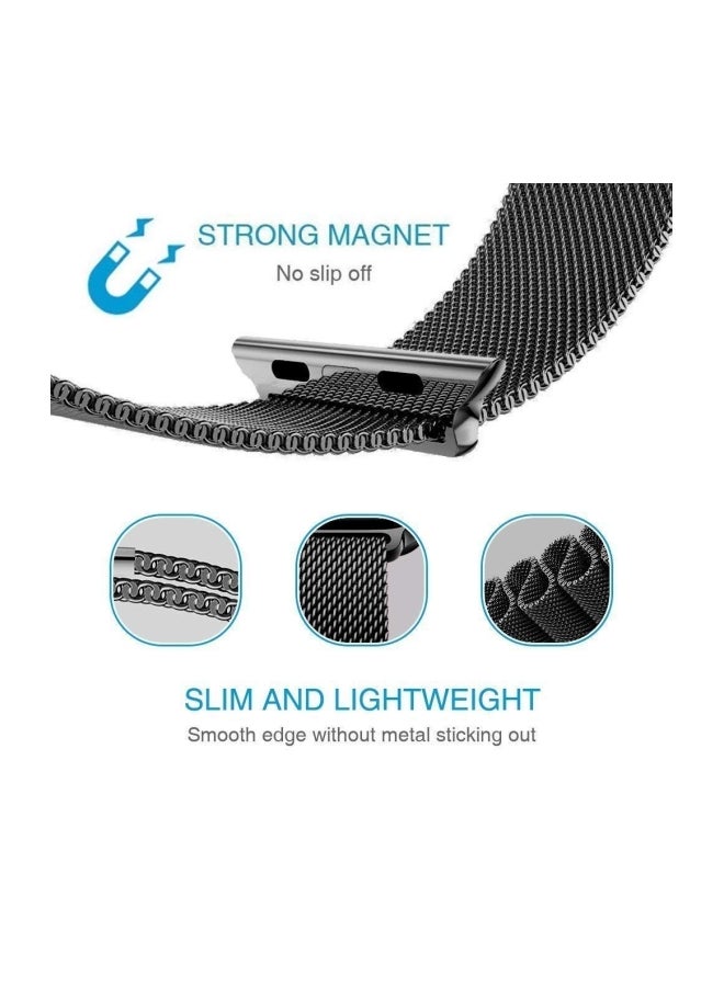 Alyashmac Replacement Band For Apple Watch Series 1/2/3/4 40mm/38mm Black - Image 3