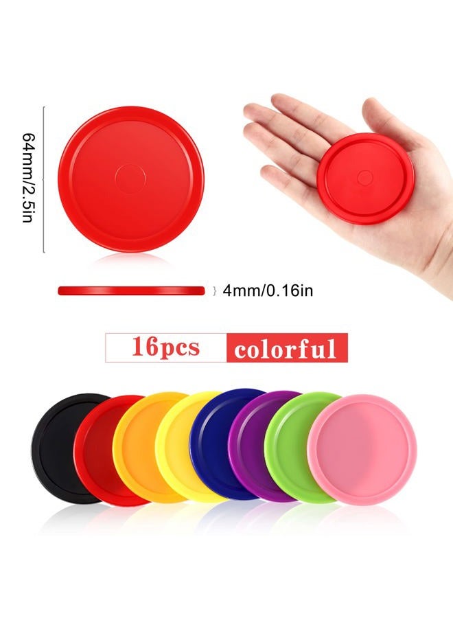 Skylety 16 Pieces Home Hockey Pucks 2.5 Inch Red Replacement Round Hockey Pucks Heavy Hockey Tables Pucks Multicolors for Game Tables Equipment Accessories - Image 3