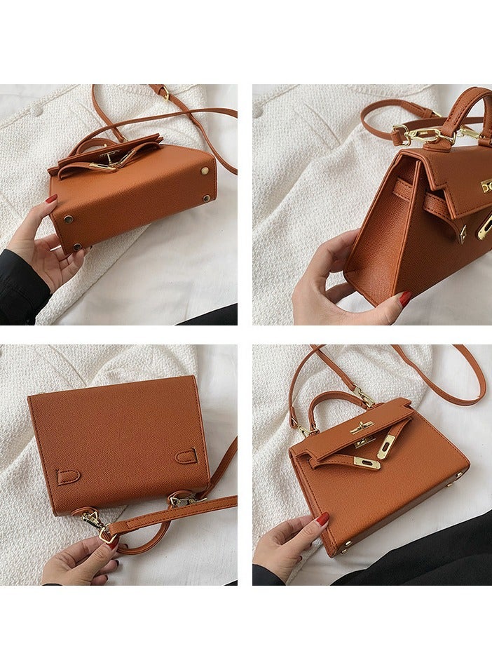 Loquat Women's Satchel Handbag Shoulder Handbag 19*7*21cm Brown  - Image 2
