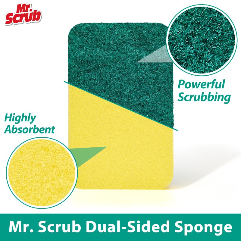 Mr. Scrub Sponges Kitchen Scrub Dish Sponge Scouring Pad, 12 Pack Cleaning Brush Scrubber Supplies for Soap, Dishwashing Dinnerware Sets Pan Pot Towels Cloth Rags Holder Glass Dishwasher Sink Bathroom - Image 3