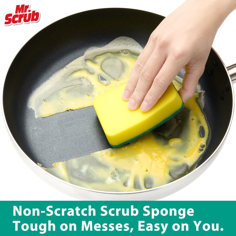 Mr. Scrub Sponges Kitchen Scrub Dish Sponge Scouring Pad, 12 Pack Cleaning Brush Scrubber Supplies for Soap, Dishwashing Dinnerware Sets Pan Pot Towels Cloth Rags Holder Glass Dishwasher Sink Bathroom - Image 4
