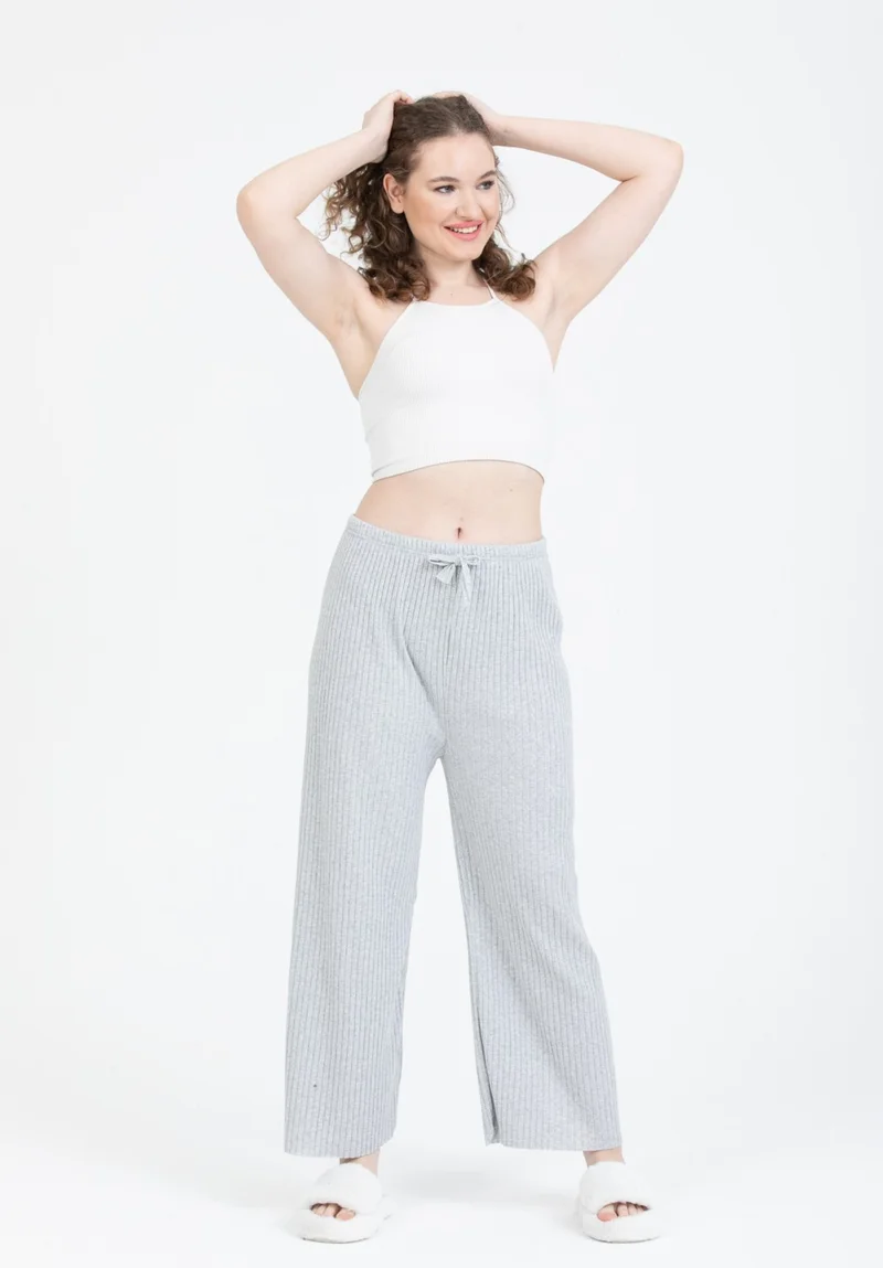 Bluence Ribbed Women's Sports Trousers with Elastic Waist