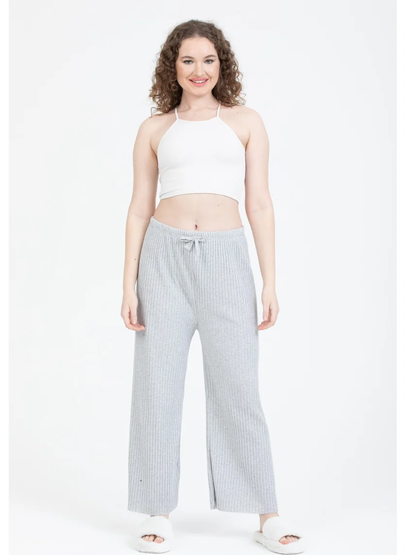 بلونس Ribbed Women's Sports Trousers with Elastic Waist