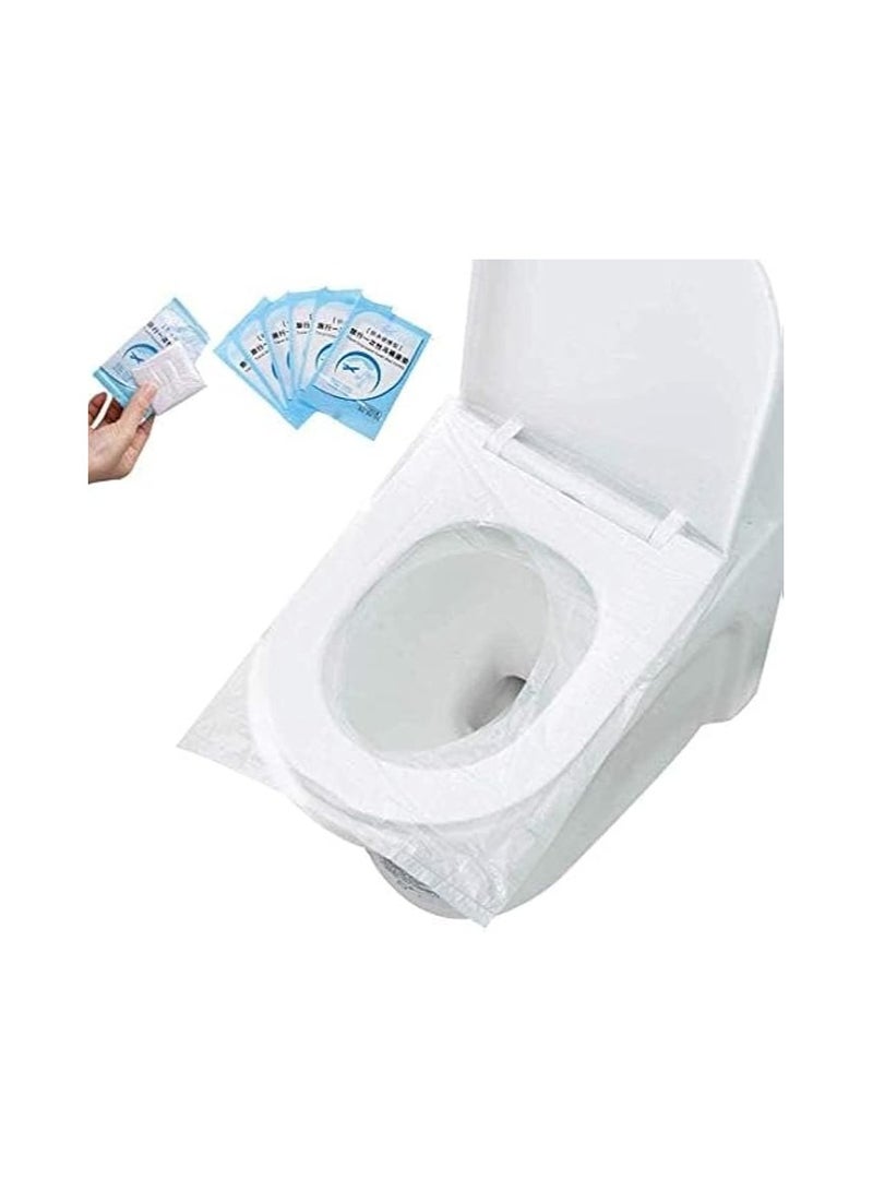 غطاء مقعد تواليت قابل للتصرف، مطاطي، شفاف/أخضر، إكسسوار حمام صحي ومحمول