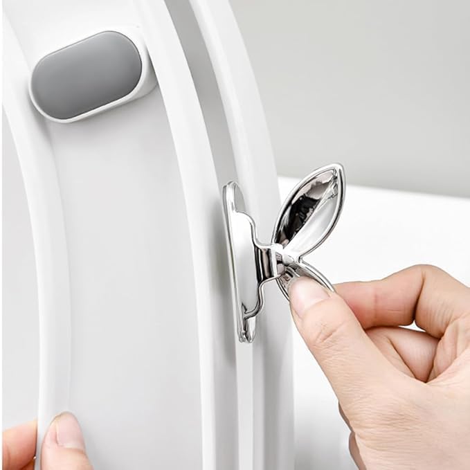 DNESHY Toilet Seat Cover Lifter, Self-Adhesive Toilet Seat Holder with Double Tape, Toilet Cover Support Tools Bathroom Accessories Maintain Hand Hygiene Germ-Free Handle for Home, Office (Silver) - Image 4